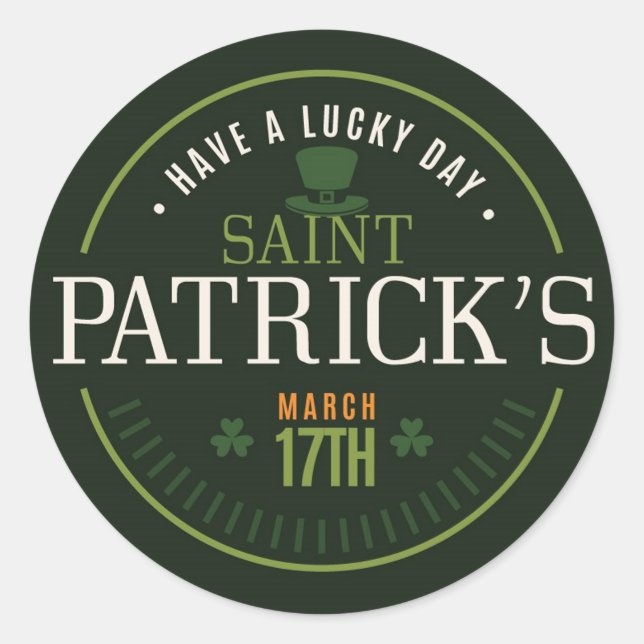 St. Patrick's Day Runder Aufkleber (Vorderseite)