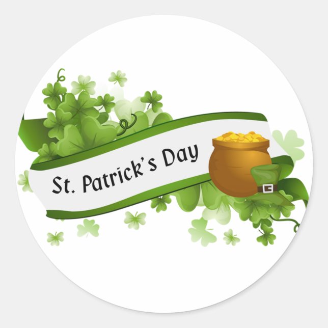 St. Patrick's Day Runder Aufkleber (Vorderseite)