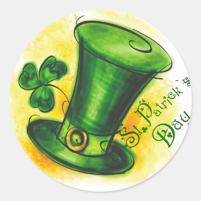 St. Patrick's Day Runder Aufkleber (Vorderseite)