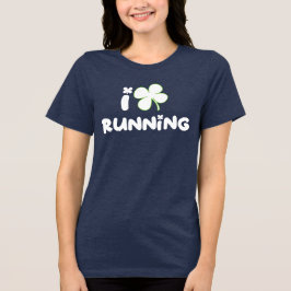St. Patrick's Day Running Design Kleeblatt Maratho Tri-Blend Shirt