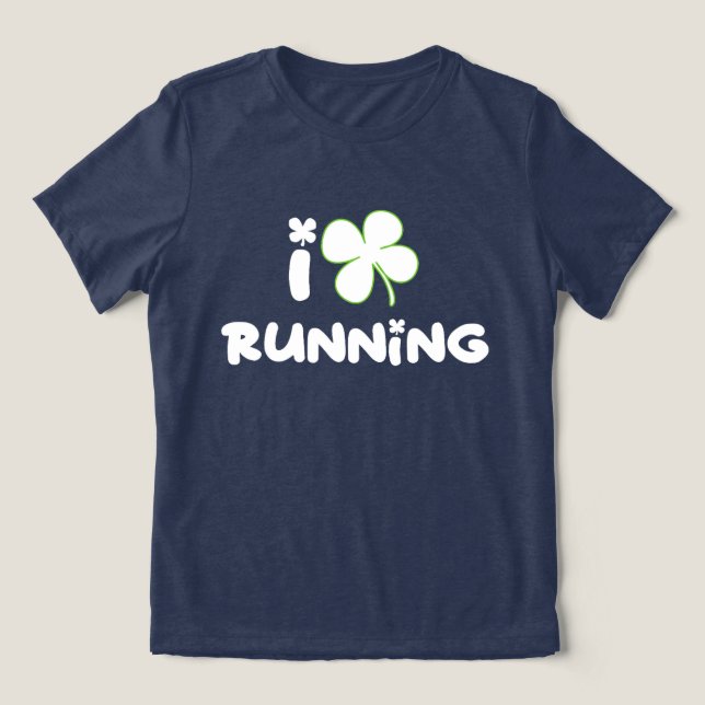 St. Patrick's Day Running Design Kleeblatt Maratho Tri-Blend Shirt (Design Vorderseite)