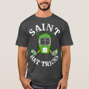 St Patricks Day Saint Hat Tricks Hockey Kleeblatt T-Shirt