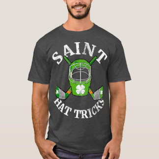 St Patricks Day Saint Hat Tricks Hockey Kleeblatt T-Shirt