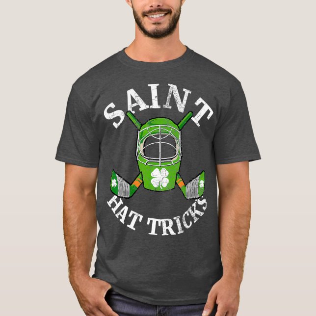 St Patricks Day Saint Hat Tricks Hockey Kleeblatt T-Shirt (Vorderseite)