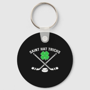 St Patricks Day Saint Hat Tricks Kleeblatt Hockey Schlüsselanhänger