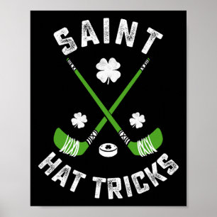 St Patricks Day Sankt Hut Tricks Hockey Shamrock K Poster