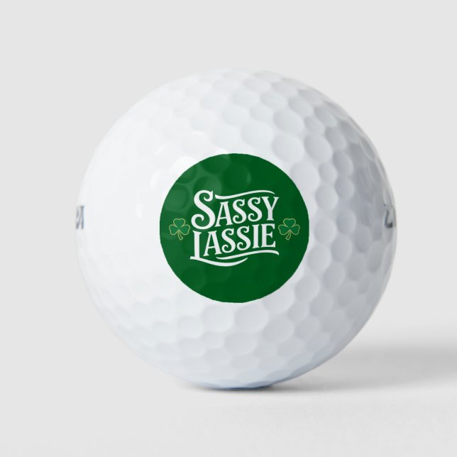 St Patricks Day Sassy Lassie Funny Irish Girl Golfball (Vorderseite)