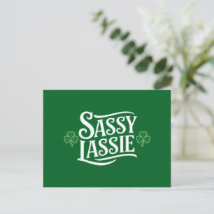 St Patricks Day Sassy Lassie Funny Irish Girl Postkarte