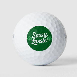 St Patricks Day Sassy Lassie Funny Irish Golfball