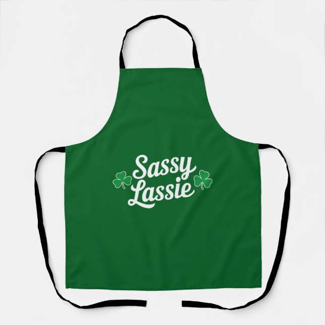 St Patricks Day Sassy Lassie Funny Irish Schürze (Vorderseite)