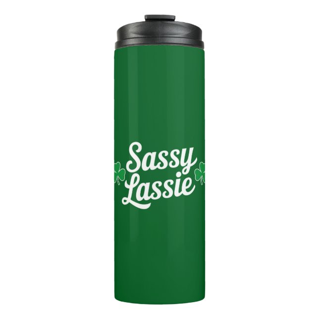St Patricks Day Sassy Lassie Funny Irish Thermosbecher (Vorderseite)
