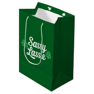 St Patricks Day Sassy Lassie Lustig Irisch Mittlere Geschenktüte