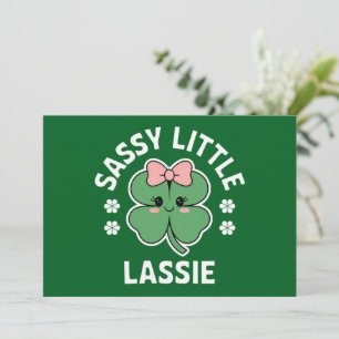 St Patricks Day Sassy Little Lassie Kids Girl Einladung