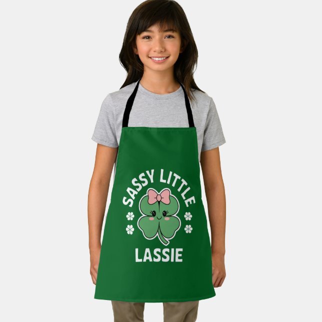 St Patricks Day Sassy Little Lassie Kids Girl Schürze (Insitu)