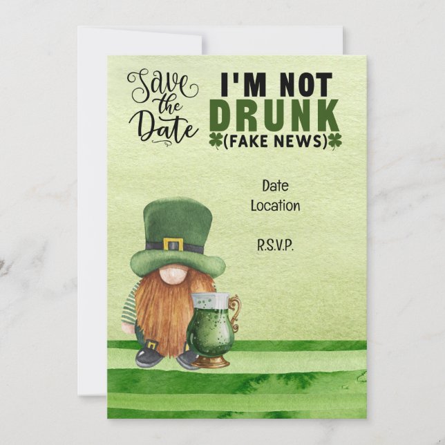 St. Patrick's Day Save the Date für Bier Einladung (Vorderseite)