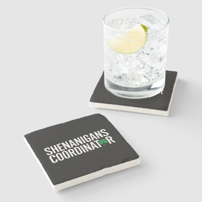 St. Patrick's Day Schabernack-Koordinator Steinuntersetzer (Seitenansicht)