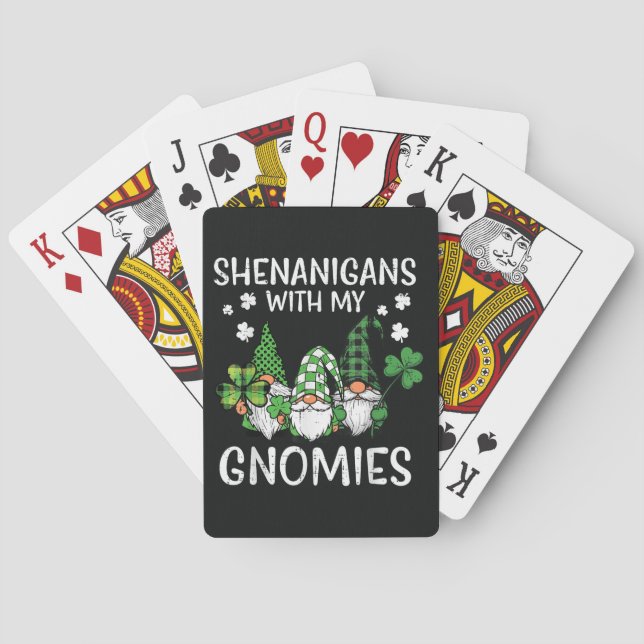 St. Patricks Day Schabernack mit Gnomies Gnom Spielkarten (Rückseite)