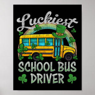 St Patricks Day Schulbus für den glücklichsten Sch Poster