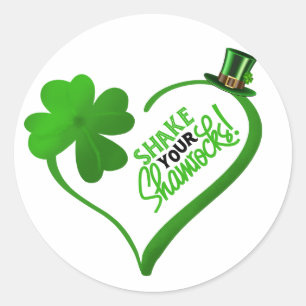 St. Patrick's Day Schütteln Sie Ihre Kleeblätter Runder Aufkleber