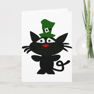 St Patrick's Day: Schwarze Katze Karte