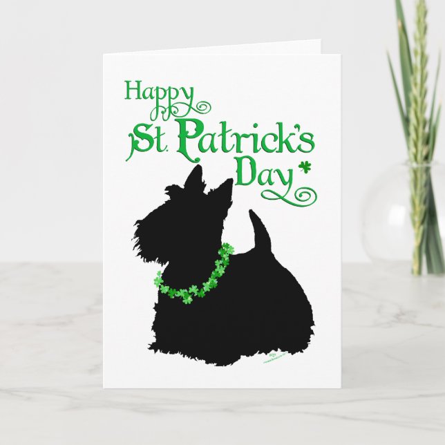 St Patrick's Day Scottish Terrier Karte (Vorderseite)