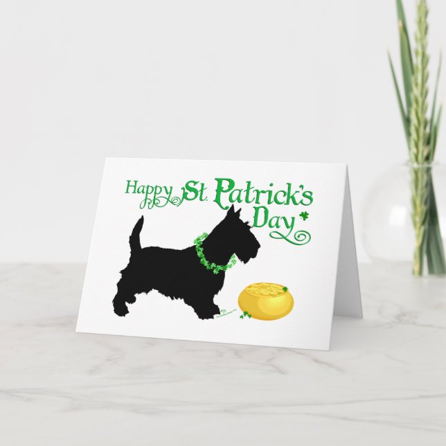 St Patrick's Day Scottish Terrier Karte (Vorderseite)