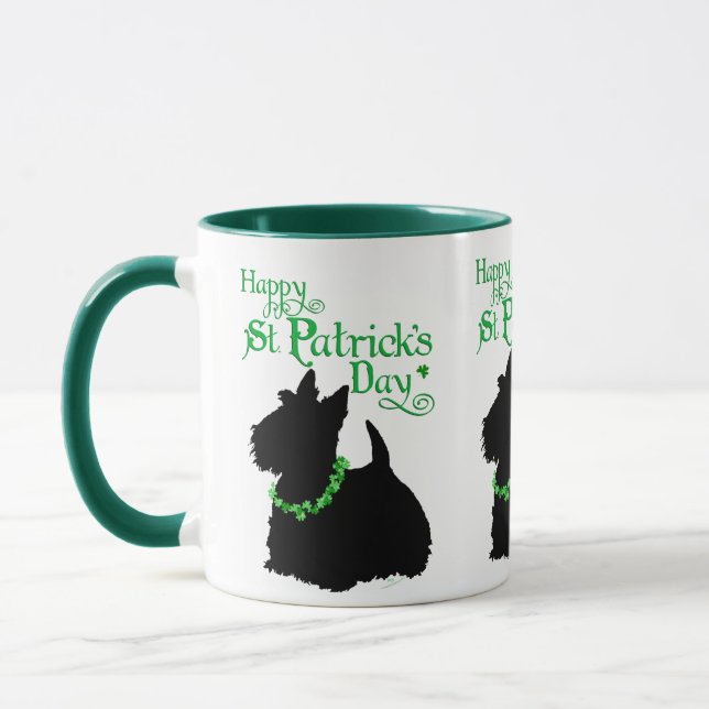 St Patrick's Day Scottish Terrier Tasse (Links)
