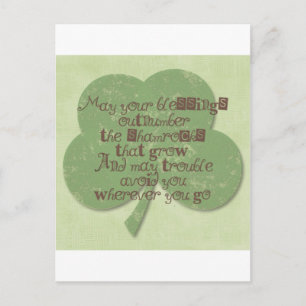 St. Patricks Day Segen Postkarte