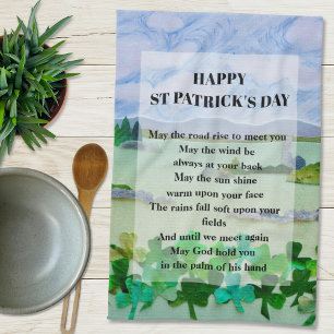 St Patrick's Day Sessing Card Geschirrtuch
