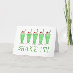St. Patrick's Day Shake It Mint Green Milkshake Karte