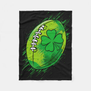 St Patricks Day Shamrock Football Saint Paddy's Ki Fleecedecke