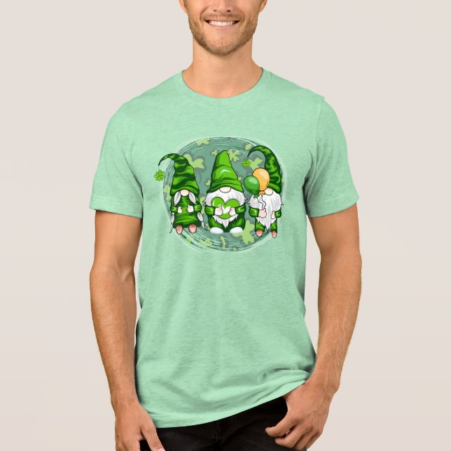 St. Patrick's Day Shamrock Gnome-54989 Tri-Blend Shirt (Vorderseite)