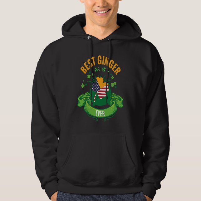 St Patricks Day Shamrock Green Proud Party Joke Hoodie (Vorderseite)