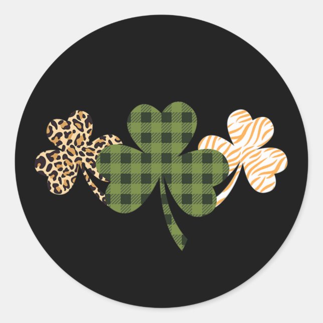 St Patricks Day Shamrock Grün Irisch St Patrick Lu Runder Aufkleber (Vorderseite)