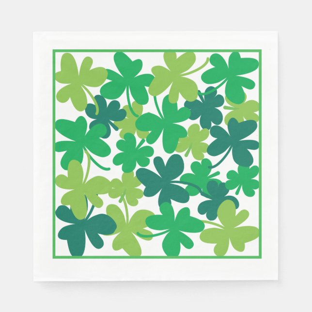 St. Patrick's Day Shamrock Grüne Servietten (Vorderseite)