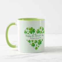 St. Patrick's Day Shamrock-Herz-Familienandenken