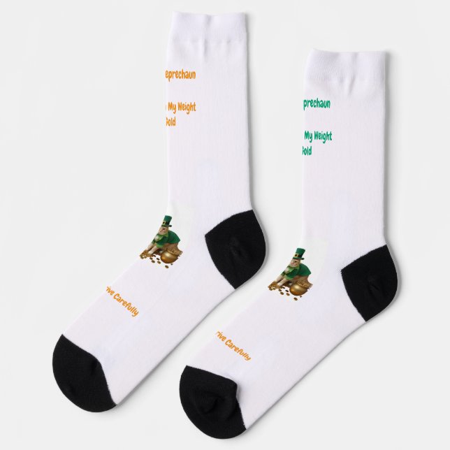 St. Patricks Day Shamrock Katzen Humor Socken (Linkes Detail)