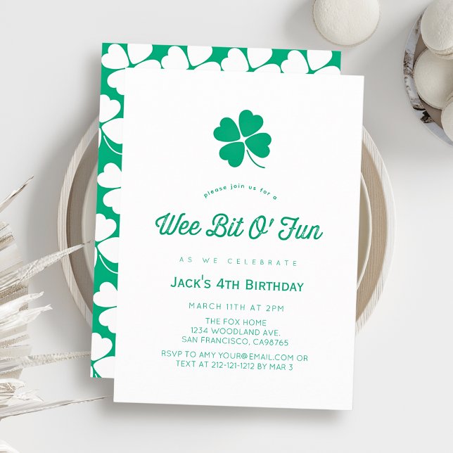 St. Patrick's Day Shamrock White Boy Birthday Einladung (Von Creator hochgeladen)