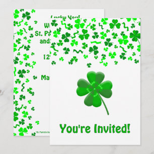 St. Patrick's Day Shamrocks Personalisierte Flach Einladung