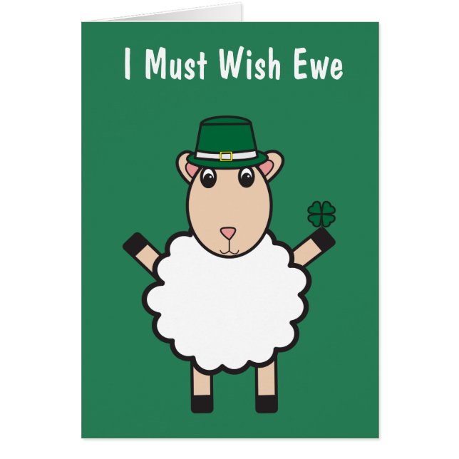 St. Patrick's Day Sheep Wish Ewe Funny Personalize (Vorne)