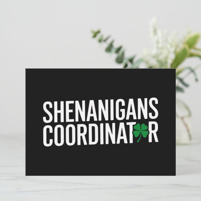 St. Patrick's Day Shenanigan Coordinator Einladung (Stehend Vorderseite)