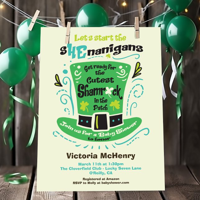 St Patrick's Day Shenanigans Baby Shower Invitati Einladung (Von Creator hochgeladen)