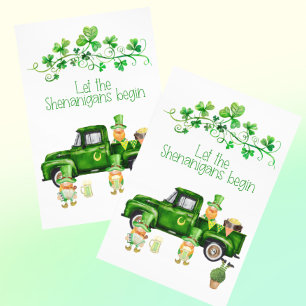 St. Patrick's Day Shenanigans Begin Truck Gnomes Postkarte