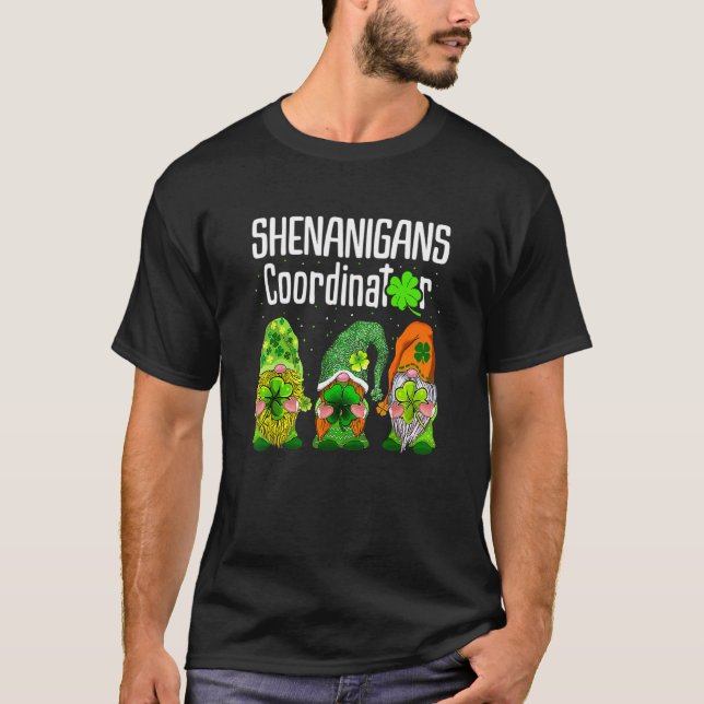 St Patricks Day Shenanigans Coordinator Gnomes Gre T-Shirt (Vorderseite)
