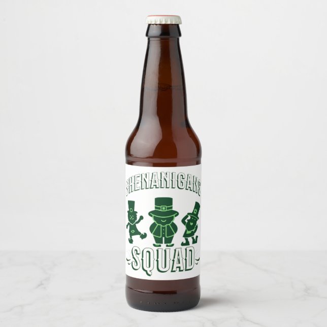 ST PATRICK'S DAY - SHENANIGANS SQUAD BIERFLASCHENETIKETT (Vorderseite)