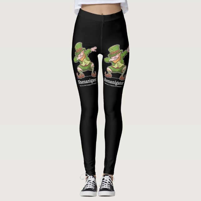 St Patricks Day Shenanigator Dabbing Leprechaun Leggings (Vorderseite)
