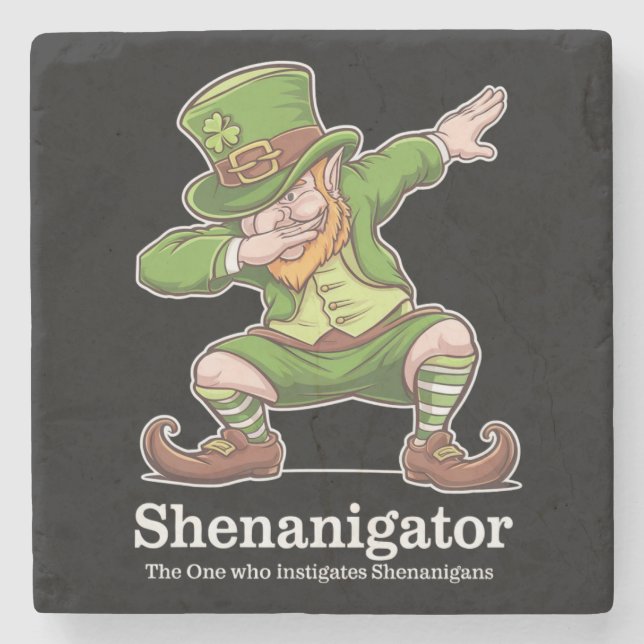St Patricks Day Shenanigator Dabbing Leprechaun Steinuntersetzer (Vorderseite)