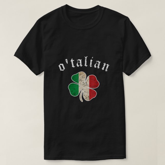 St Patricks Day Shirt Irish Otalian Italien Kleebl (Design vorne)