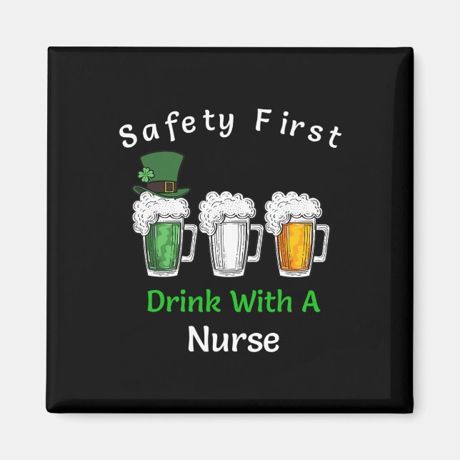 St Patricks Day - Sicherheit Erster Drink mit eine Magnet (Vorne)