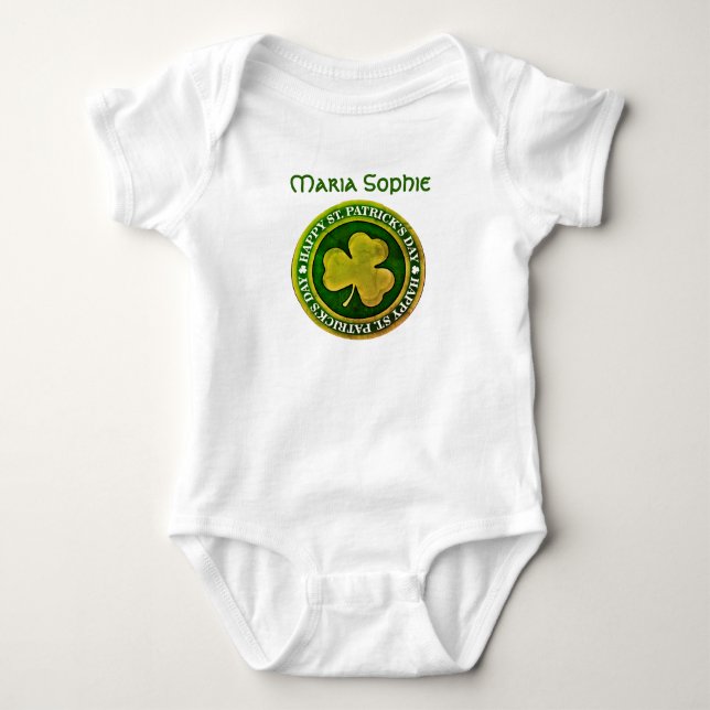 St. Patrick's Day Siegel Baby Strampler (Vorderseite)